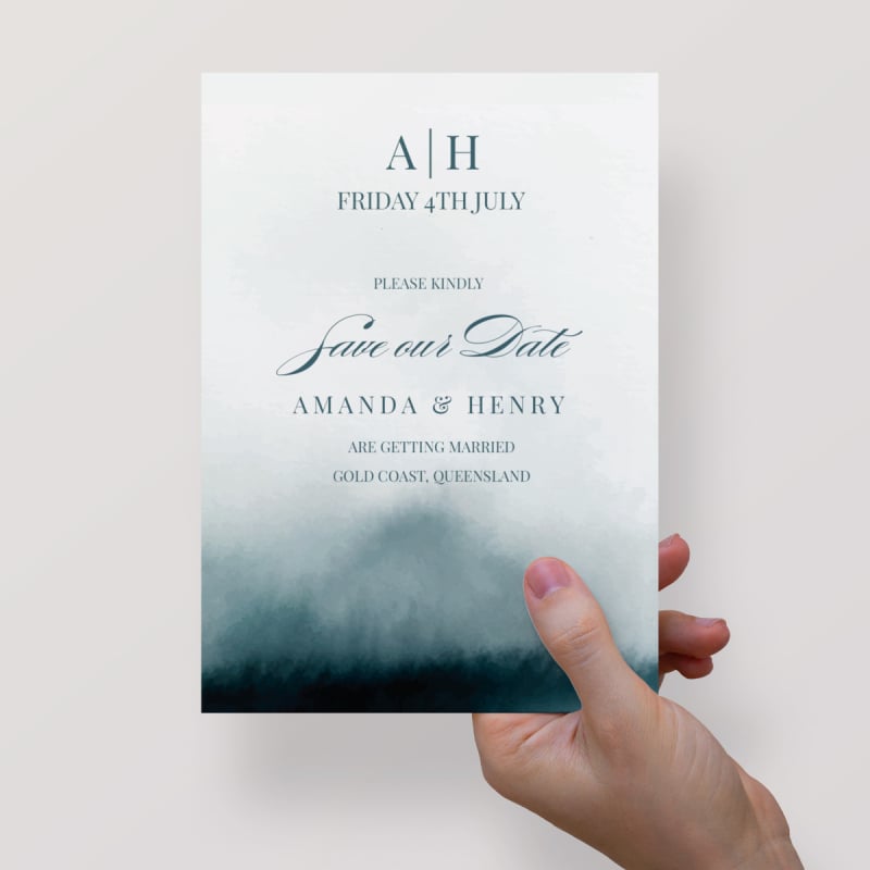 Belle Blue Save the Date Card