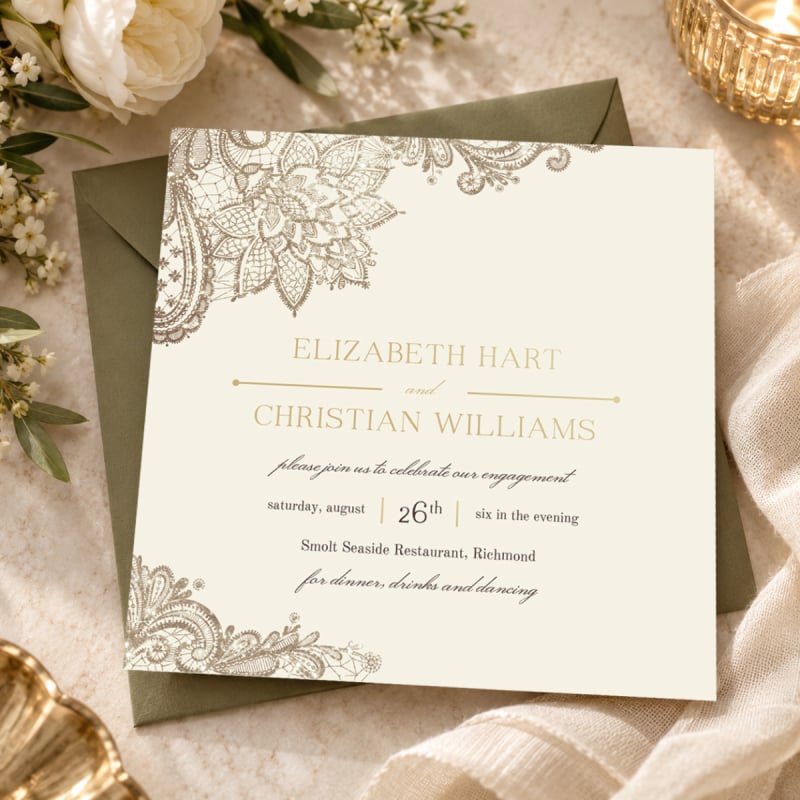 Graceful Engagement Invitations