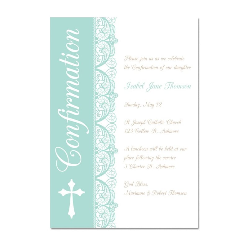 Elegant Lace Confirmation Invitations