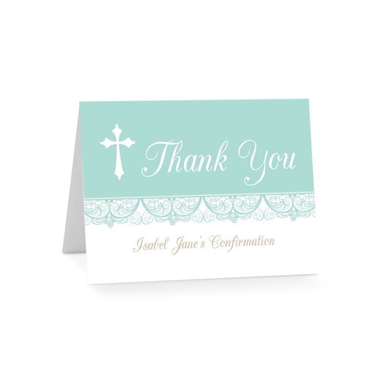 Elegant Lace Confirmation Thank You Cards