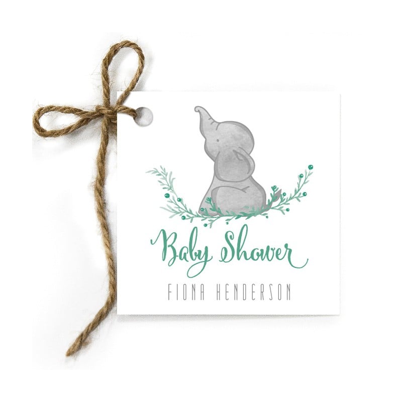 Elephant Baby Shower Gift Tags