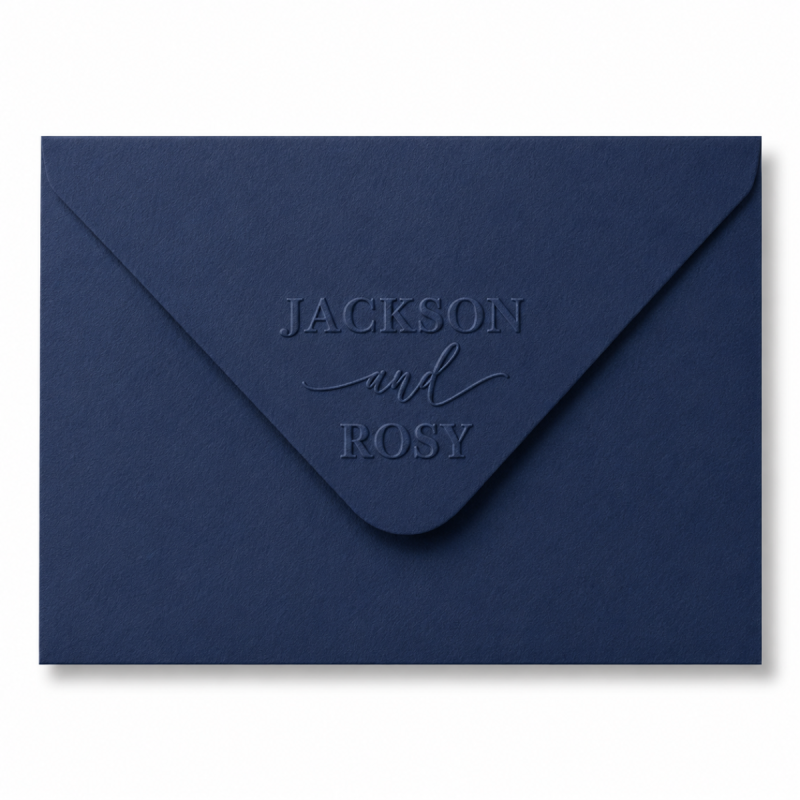 A Touch Of Blue Wedding Custom Embossing Stamp