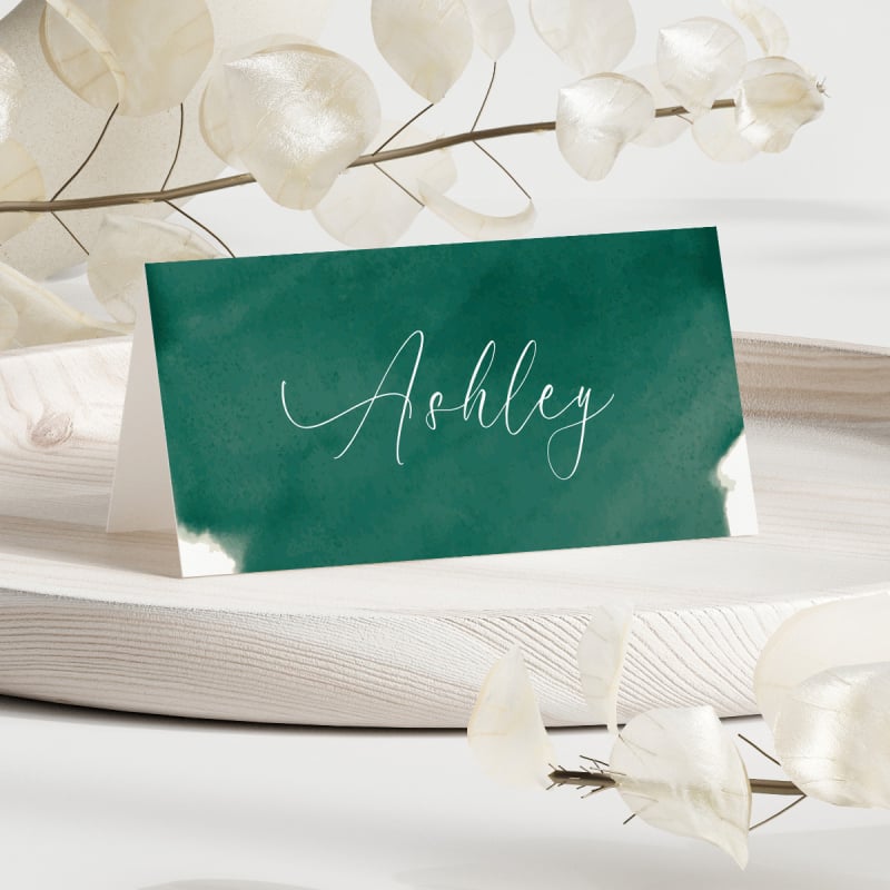 Emerald Watercolour Placecards