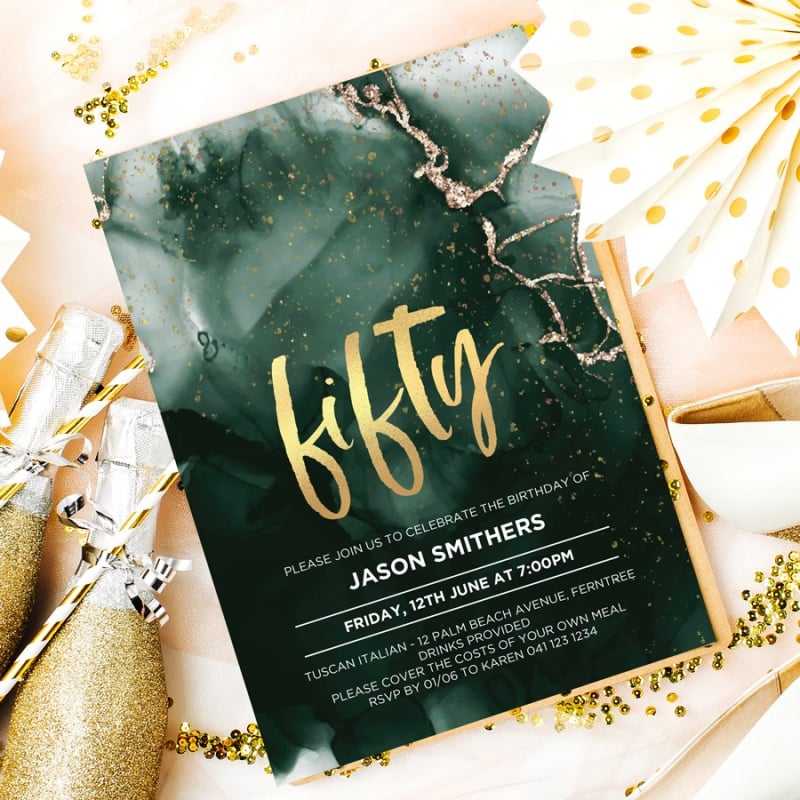 Distinguished and Fabulous 50th Birthday Invitations