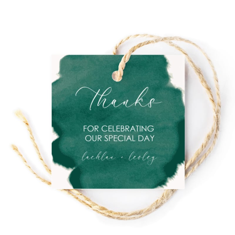 Emerald Watercolour Gift Tags