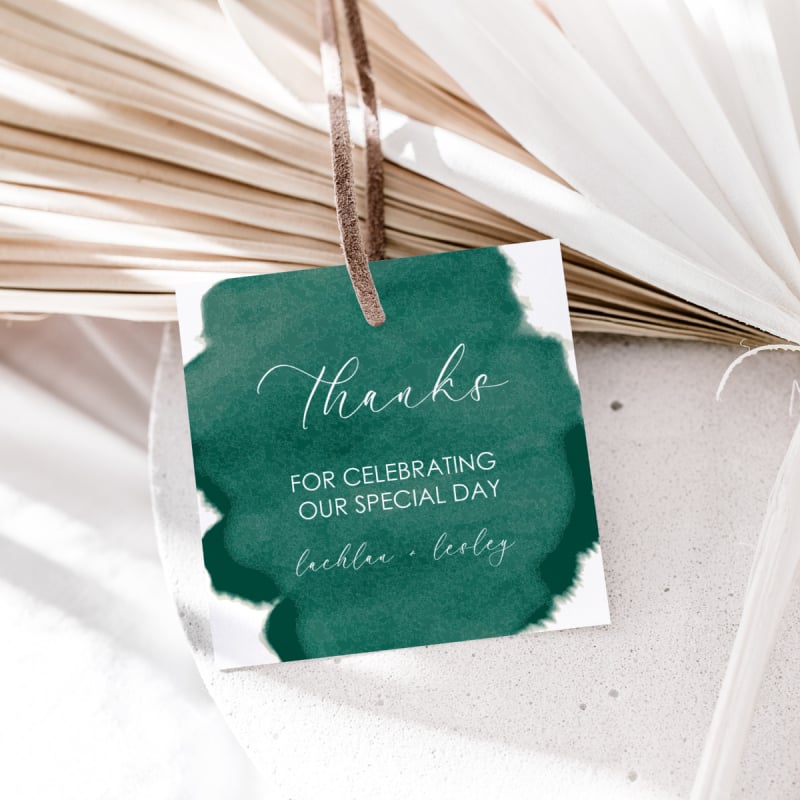 Emerald Watercolour Gift Tags
