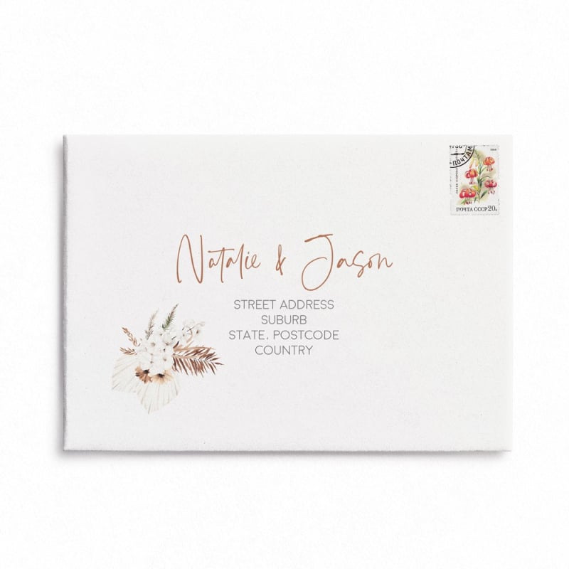 Sweet Mist Boho Wedding Envelope Addressing
