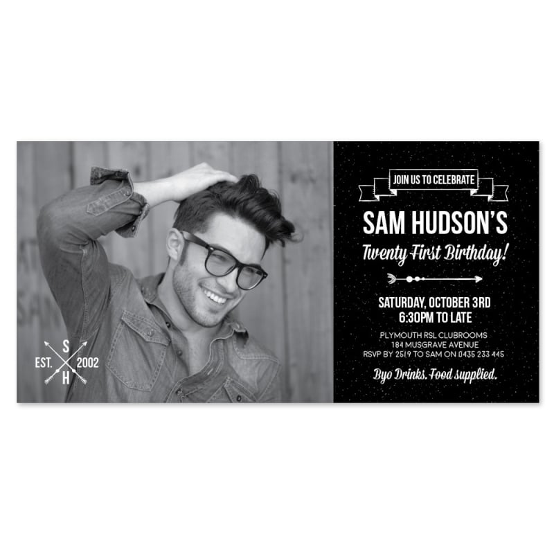 Est Monogram Birthday Invitations