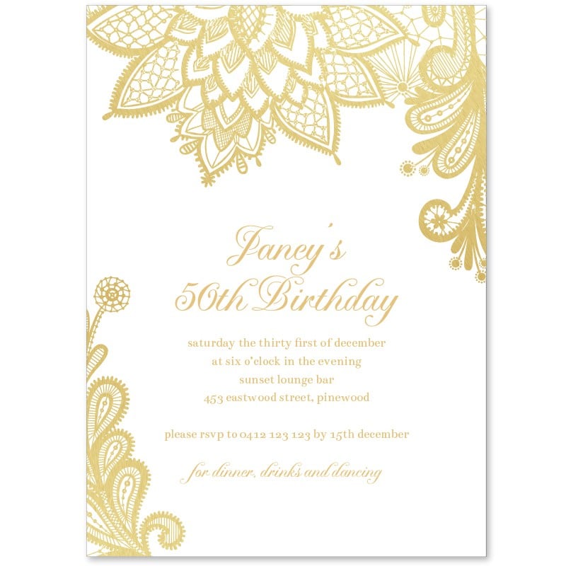 Extravagant Flourish Birthday Invitations