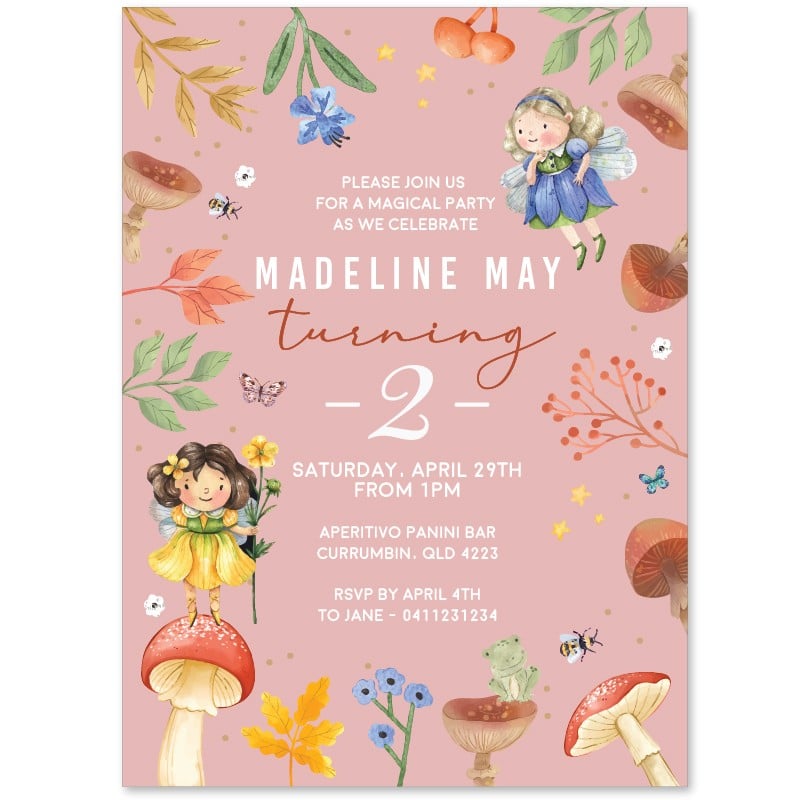 Fairytale Magical Forest Birthday Invitations