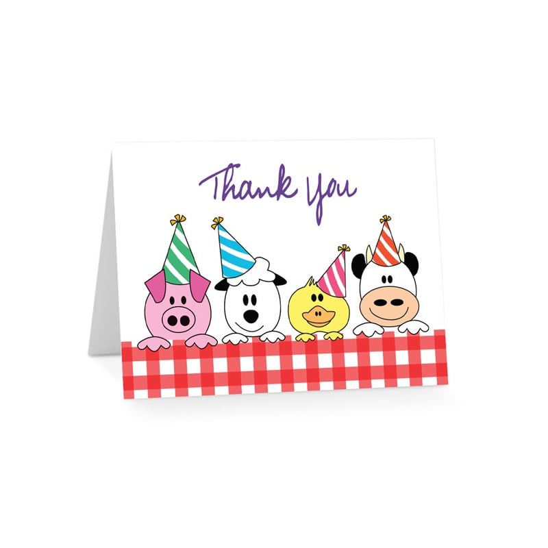 Farmyard Friends Birthday Thank You Cards