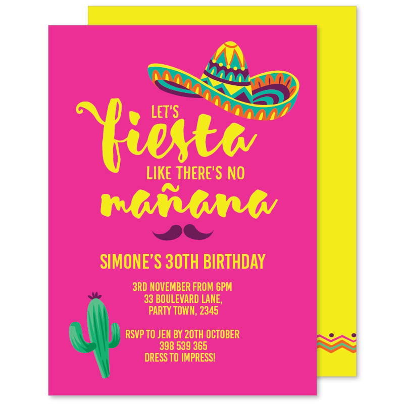 Fiesta Birthday Invitations