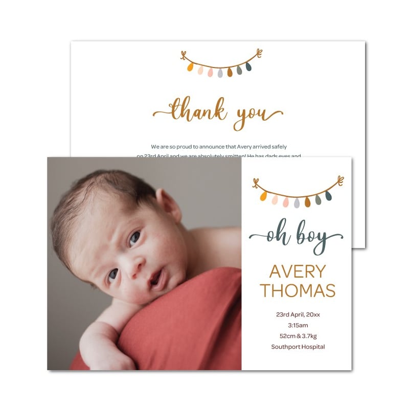 Fit For A Prince Birth Announcement Cards
