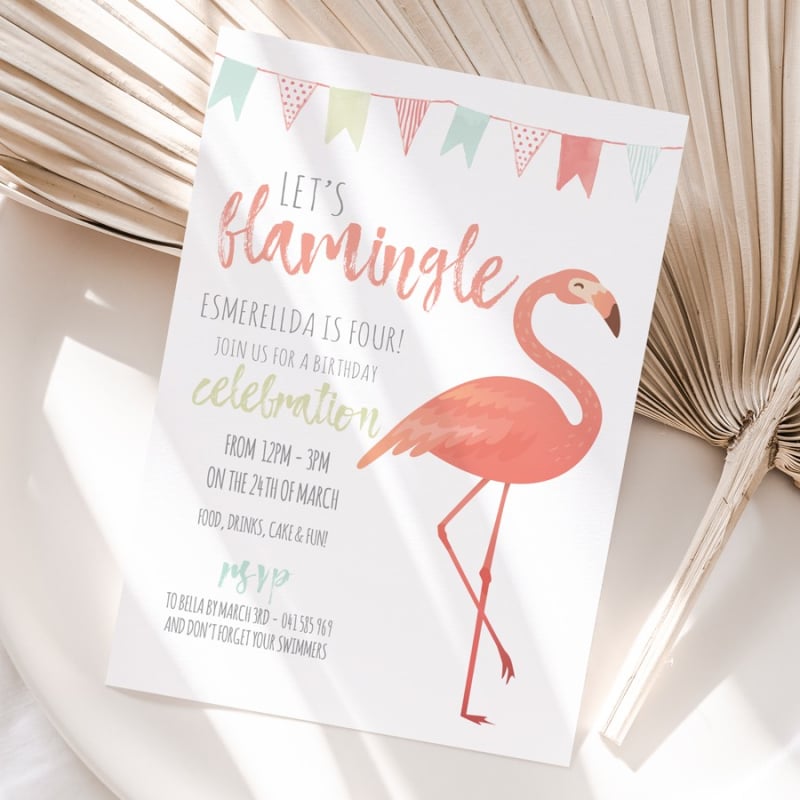 Flamingle Birthday Invitations