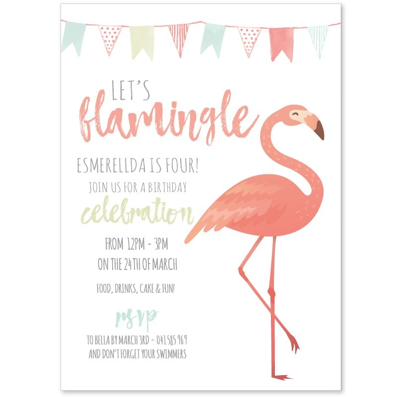 Flamingle Birthday Invitations