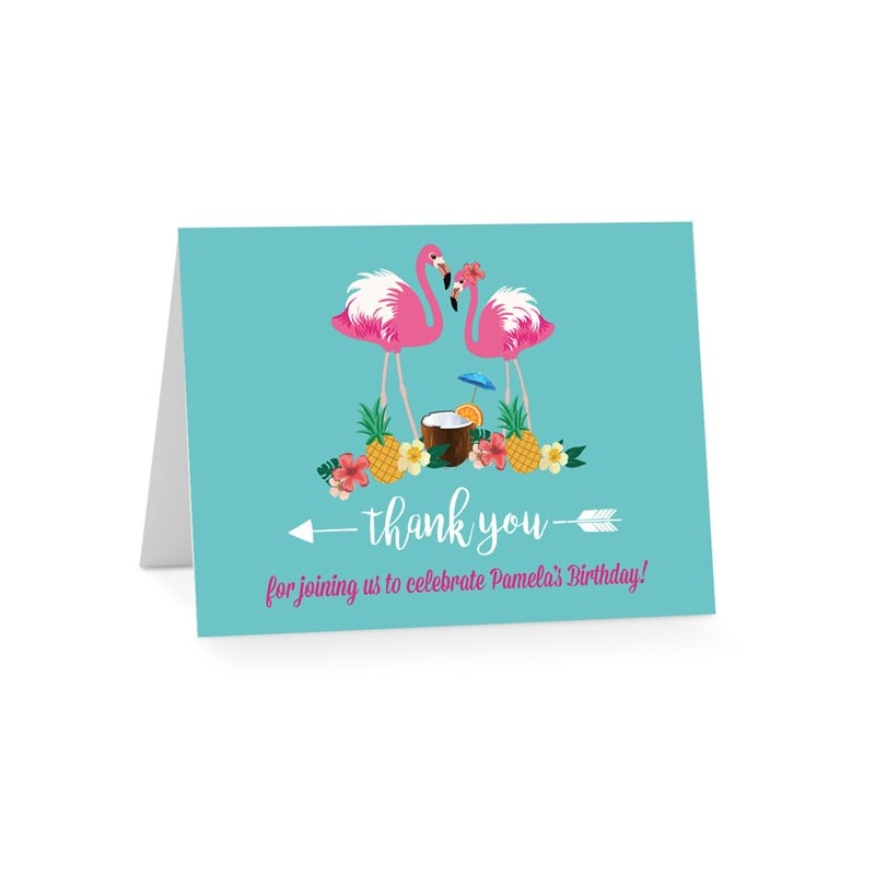 Flamingo Heat Birthday Thank You Card