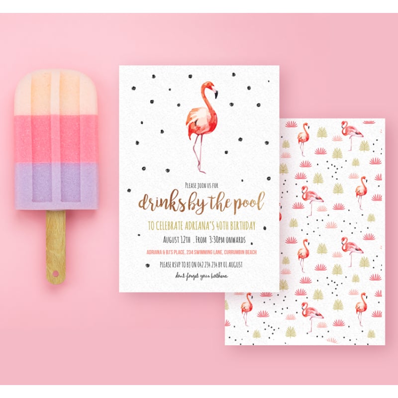 Flamingo Party Invitations