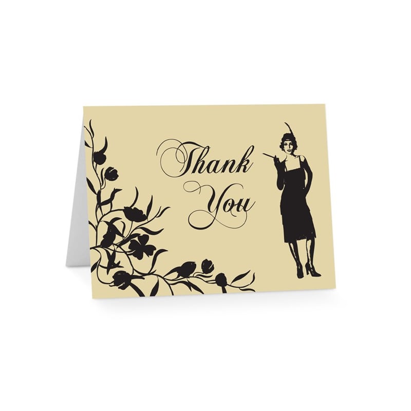 Flapper Birthday Thank You Cards