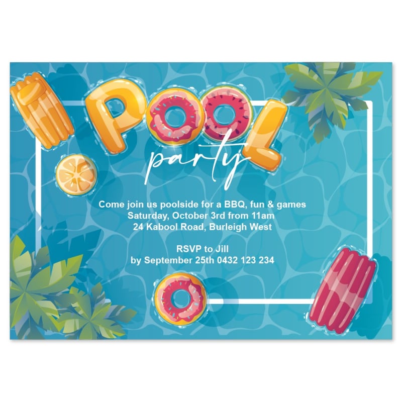 Floaties Galore Birthday Invitations
