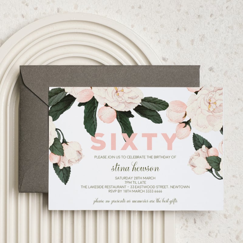 Angelic 60th Birthday Invitations