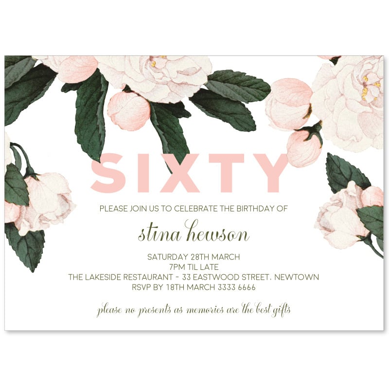 Angelic 60th Birthday Invitations