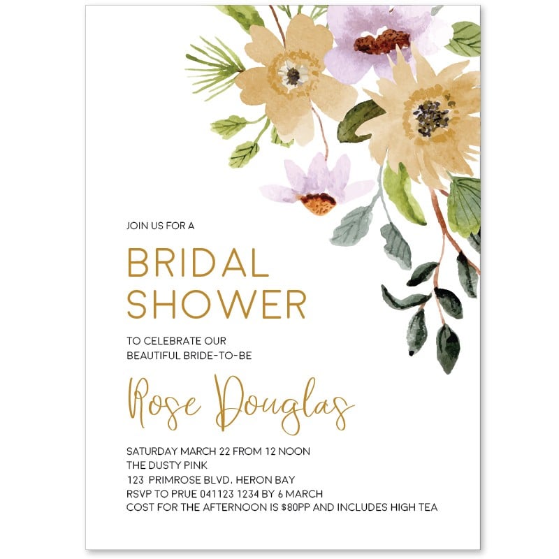 Flower Bed Premium Bridal Shower Invitations