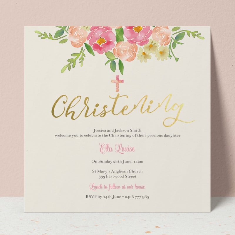 Wrapped Up Christening Invitations