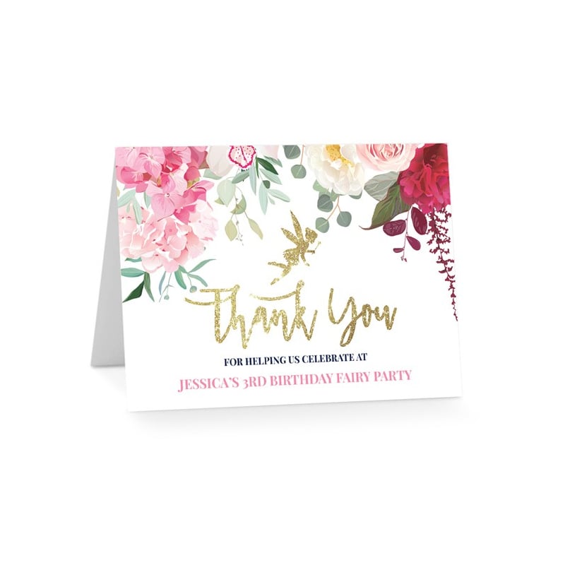 Floral Fairy Birthday Thank You Cards