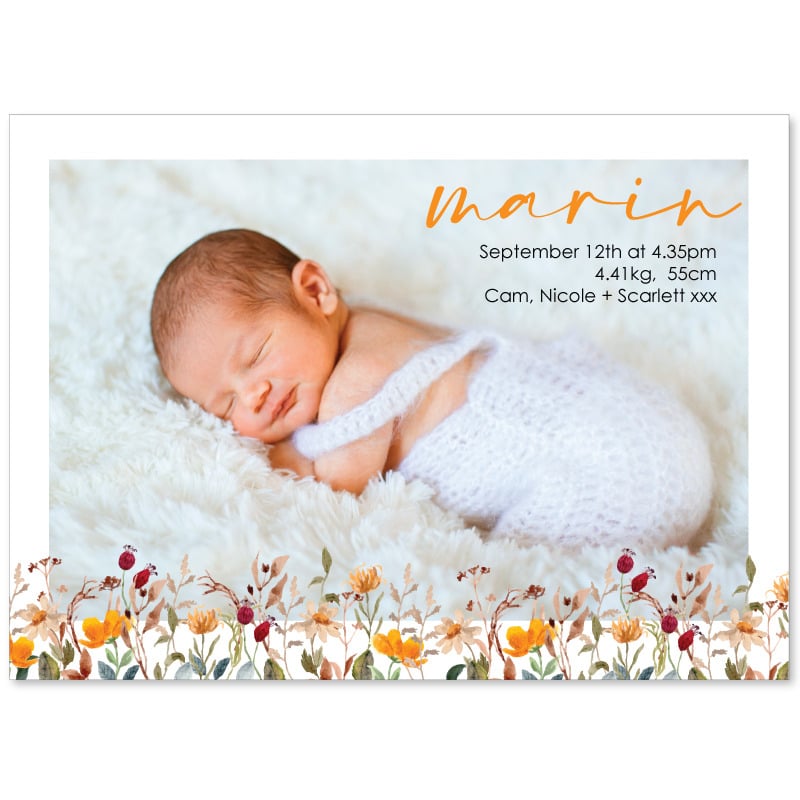 Petal Birth Announcement Cards