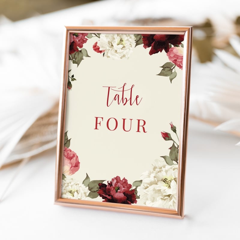 Garden Love Table Numbers 