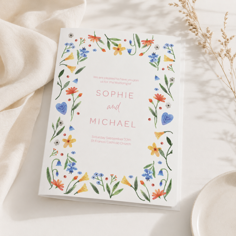 Bouquet Wedding Program Booklet Covers