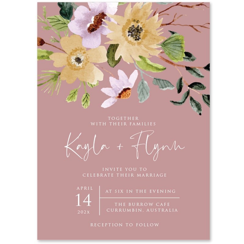 Flower Bed Wedding Invitations