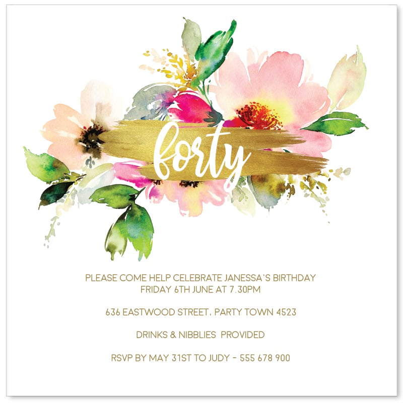 Forty Birthday Invitations
