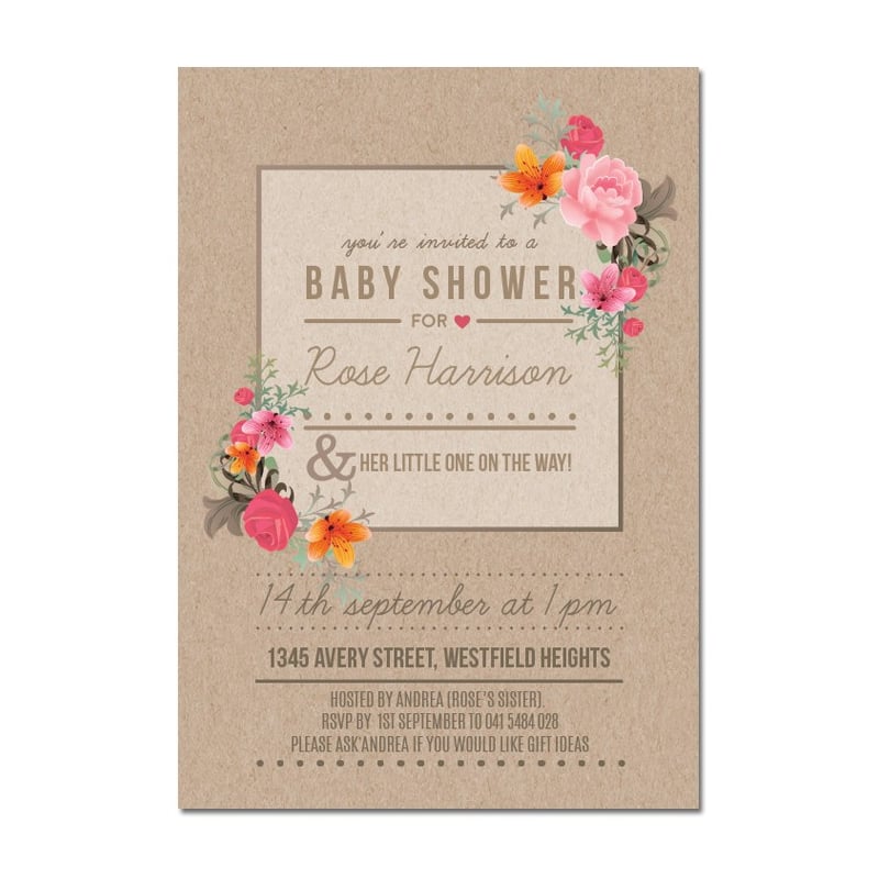 Fragrant Baby Shower Invitations 