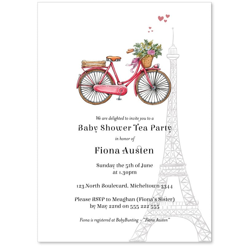 French Romance Baby Shower Invitations