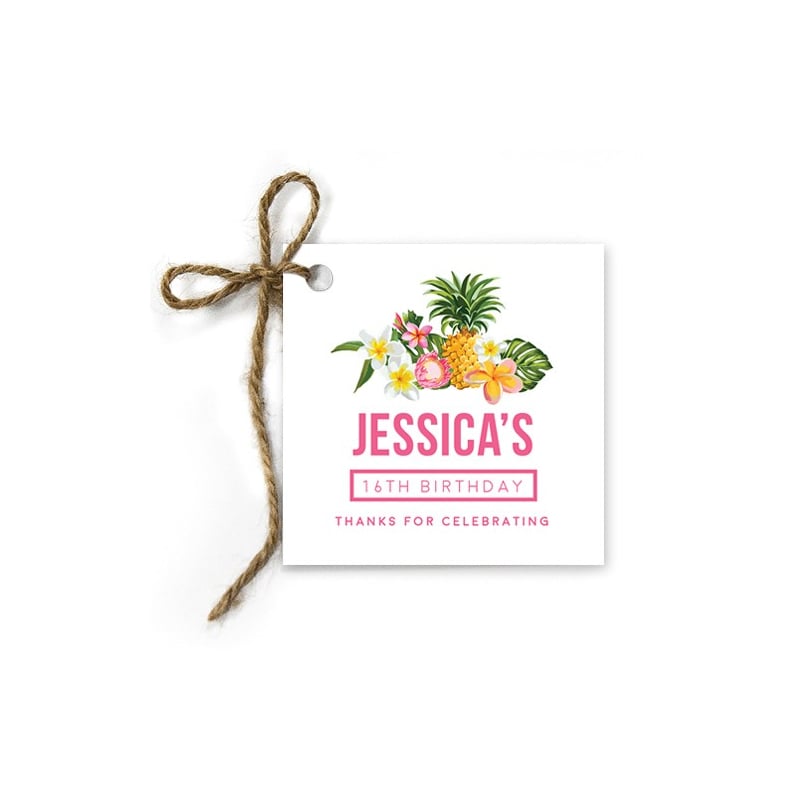 Fruity Flamingo Birthday Gift Tags