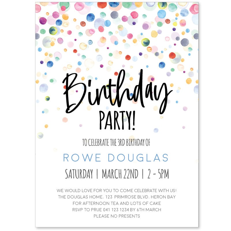 Celebrate Confetti Invitations