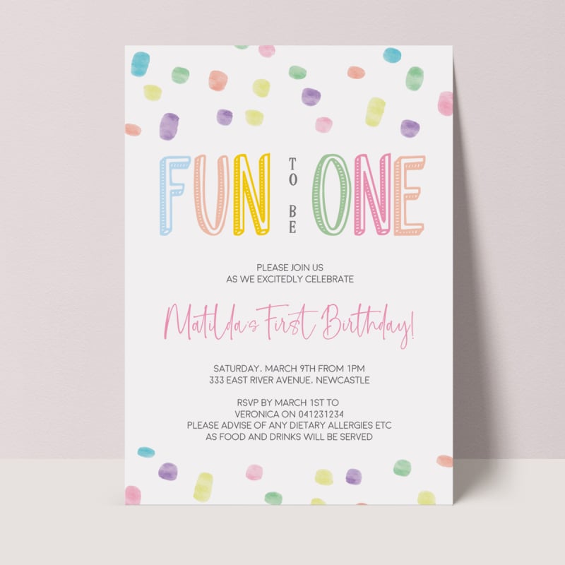 Fun to be ONE Birthday Invitations