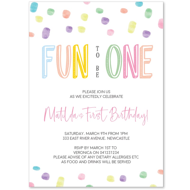 Fun to be ONE Birthday Invitations