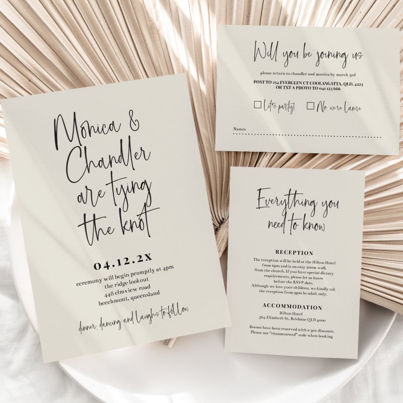 Bold Type Wedding Enclosure Card