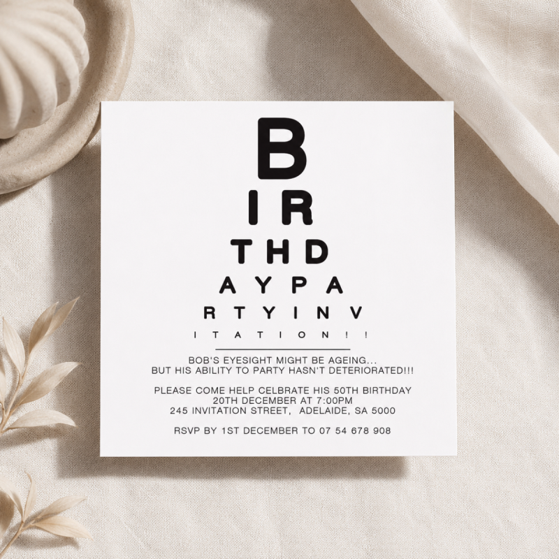 Eyesight Birthday Invitations
