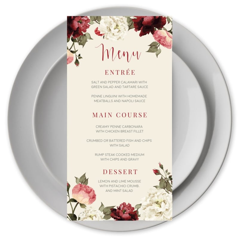 Garden Love Menu