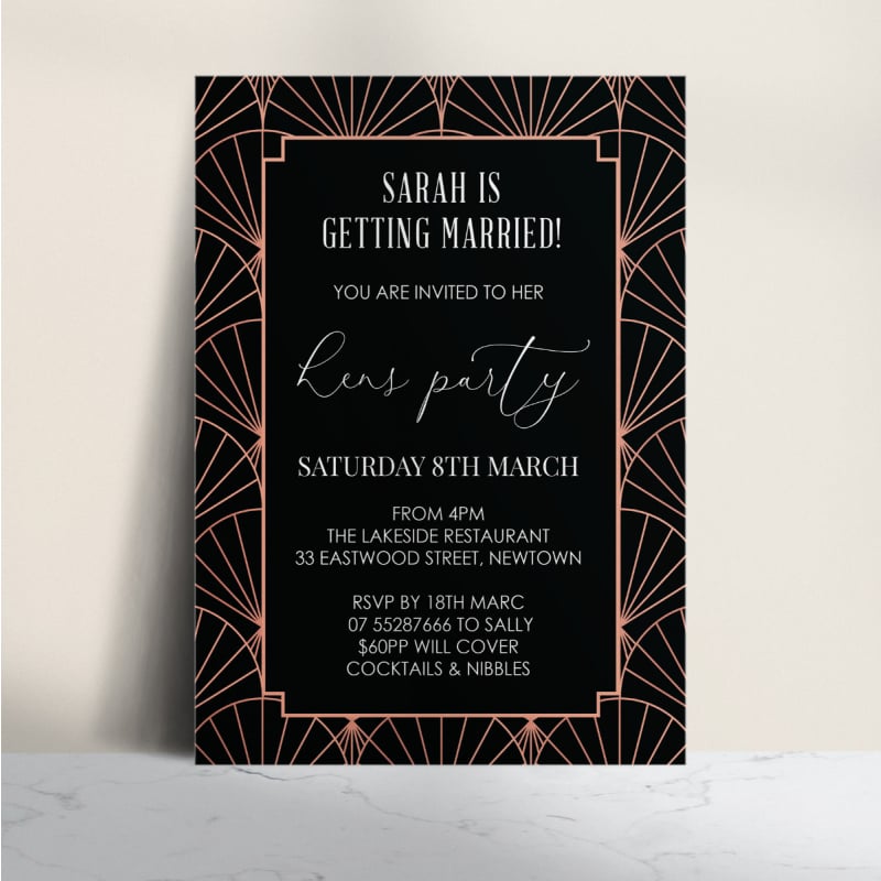 Putting on the Ritz Hens Invitations