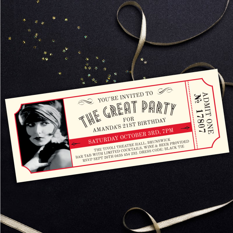 Admit One Birthday Invitations