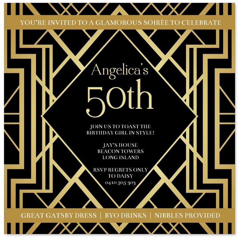 Gatsby Birthday Soirée Invitations