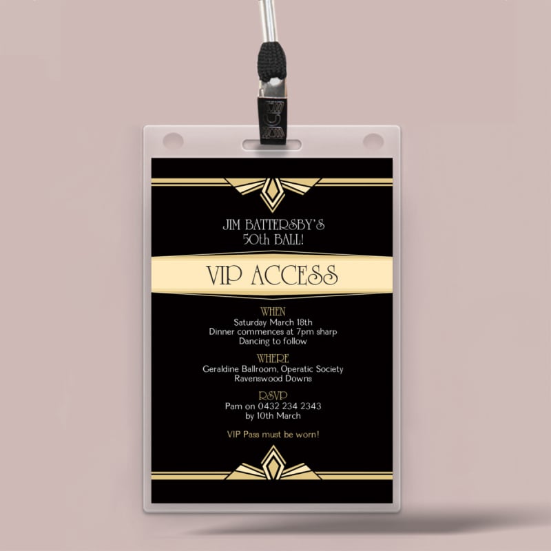 Gatsby Event VIP Invitations