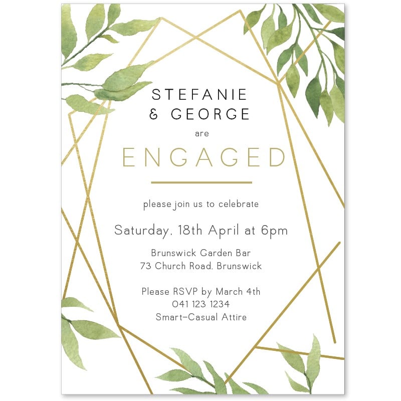 Geo Garden Engagement Invitations