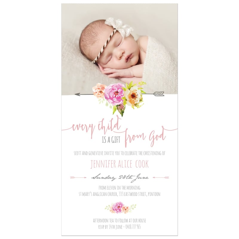 Gift from God Christening Invitations