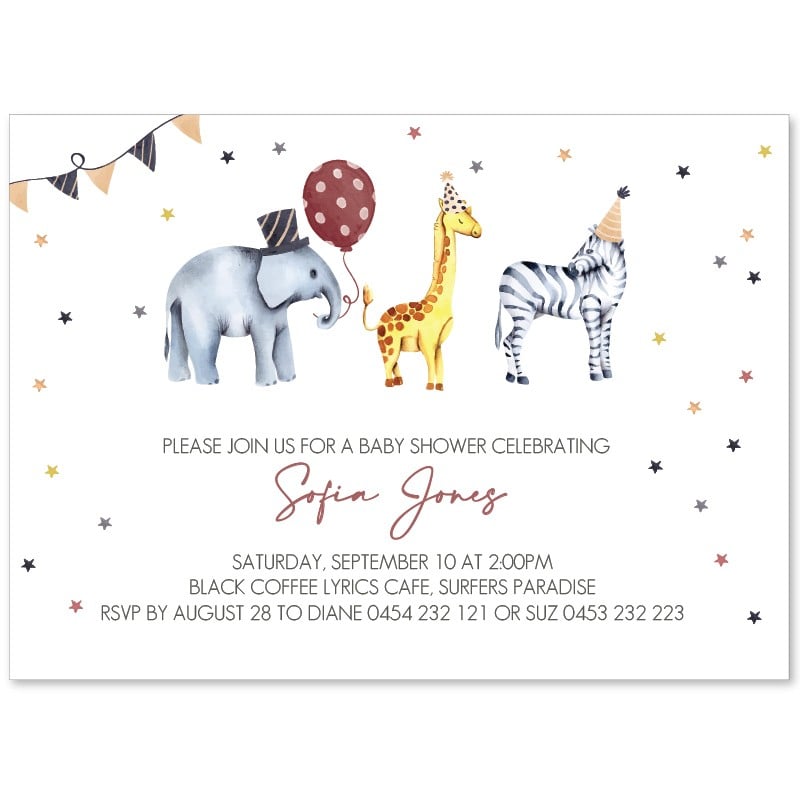 Tiny Giraffe Baby Shower Invitations