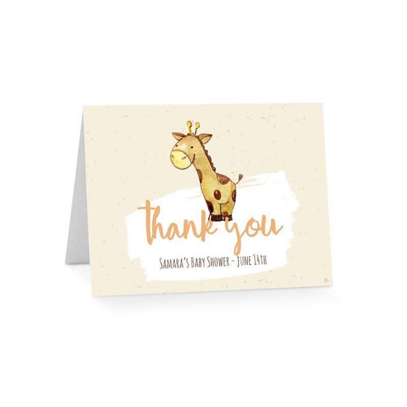Giraffe Baby Shower Thank You Cards